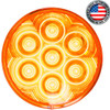 4 Inch Round White LED Turn & Marker Lamp Amber Lens