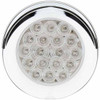4 Inch Round 18 LED S/T/T Light W/ Chrome Twist & Lock Bezel - Red LED/ Clear Lens