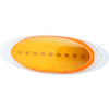 6 LED Oval M4 Marker & Clearance Light W/ Surface Mount - Amber LED/ Amber Lens