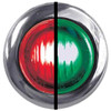 0.75 Inch Round Bulkhead Red Marker To Green Auxiliary Dual Revolution LED Light W/ Chrome Bezel & Clear Lens