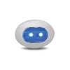 Mini Oval Red Marker To Blue Auxiliary Dual Revolution LED Light W/ Chrome Bezel & Clear Lens