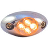 4 LED Courtesy Light W/ Chrome Plastic Bezel - Amber LED/ Clear Lens