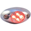 4 LED Courtesy Light W/ Chrome Bezel - Red LED/ Clear Lens