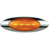 M1 LED Light W/ Chrome Bezel & Packard Style Plug - Amber LED/ Amber Lens