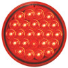 4 Inch Round 24 LED Pearl Style Stop, Turn & Tail Light - Red LED/ Red Lens