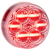 2 Inch Round 6 Diode Red LED Clearance & Marker Light Clear Lens