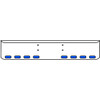 20 Inch Chrome Texas Rolled End Bumper Kit W/ Bolt Holes And 8 Oval Amber-Blue Dual Revolution Lights With Visors For Western Star Constellation, Heritage