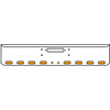 20 Inch Chrome Texas Rolled End Bumper Kit W/ Center Tow Hole And 8 Oval-2 Round 2 Inch Amber Mirage Lights For Western Star Constellation, Heritage
