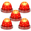 Legendary Glass 3-1/2 Inch Watermelon Red-Red LED Light W/ SS Bezel-5 Pack