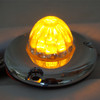 Legendary Glass 1-1/2 Inch Watermelon Amber-Clear LED Light W/ Chrome Flat Bezel-8 Pack