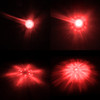Legendary Glass 1-1/2 Inch Watermelon Red-Clear LED Light W/ Chrome Flat Bezel-8 Pack