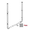 Lincoln Chrome 6 X 96 Inch Exhaust Kit W/ Flat Top Stacks & Long Drop Elbows