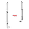 Lincoln Chrome 7-5 X 96 Inch Exhaust Kit W/ Miter Stacks & Long Drop Elbows For Peterbilt 359 1967 - 1987