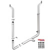Lincoln Chrome 8-5 X 114 Inch Exhaust Kit W/ Bull Hauler Stacks, Long 90S & Chrome Tapered Y-Pipe
