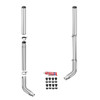 Lincoln Chrome 7-5 X 120 Inch Exhaust Kit W/ Flat Top Stacks& OE Style Elbows For Peterbilt 378, 379