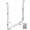 Lincoln Chrome 8 X 120 Inch Exhaust Kit W/ West Coast Turnout Stacks, Long 90S & 8 Inch Y-Pipe
