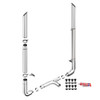 Lincoln Chrome 7-5 X 120 Inch Exhaust Kit W/ Miter Stacks, Long 90S & Chrome Tapered Y-Pipe