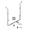 Lincoln Chrome Exhaust Kit, 7 x 84 Inch W/ Bull Hauler Stacks & Long Drop Elbows For Peterbilt 389 2011-2017