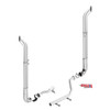 Lincoln Chrome Exhaust Kit, 7 x 108 Inch W/ Bull Hauler Stacks & Long Drop Elbows For Kenworth W900L