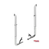 Lincoln Chrome 7 X 120 Inch Exhaust Kit With Curve Stacks W/ Long Drop Elbows For Peterbilt 589 W/O Cab Mount Exhaust