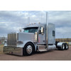 Lincoln Chrome 7 X 96 Inch Exhaust Kit With Bull Hauler Stacks W/ Long Drop Elbows For Peterbilt 589 W/ Cab Mount Exhaust