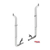 Lincoln Chrome 7 X 96 Inch Exhaust Kit With Bull Hauler Stacks W/ Long Drop Elbows For Peterbilt 589 W/O Cab Mount Exhaust