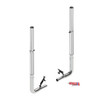 Lincoln Chrome 8 X 114 Inch Exhaust Kit With Flat Top Stacks W/ Long Drop Elbows For Peterbilt 589 W/O Cab Mount Exhaust