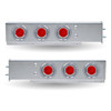 30 Inch LED Mud Flap Hanger with Stop, Tail Watermelon LEDs and 2.5 Inch Bolt Spacing