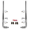 BESTfit 6-5 X 114 Inch Chrome Exhaust Kit W/ Flat Top Stacks & Long Drop Elbows For Peterbilt 378, 379, 389 Glider