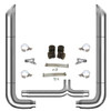 TPHD 7-5 X 108 Inch Chrome Exhaust Kit W/ Miter Stacks, Long 90S & Tapered Y-Pipe