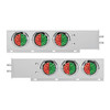 30-Inch Spring-Loaded Mud Flap Hanger Light Bars, 2” Bolt Spacing with Visors and Double Fury Red/Green LEDs (Pair)