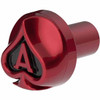 Candy Red Thread On Air Valve Knob W/ Ace Of Spades Design And Glossy Black Inlay