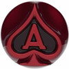 Candy Red Thread On Air Valve Knob W/ Ace Of Spades Design And Glossy Black Inlay