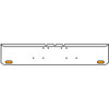 BESTfit 18 Inch Chrome Texas Rolled End Bumper W/ 2 Oval Amber/Clear LED Lights, Chrome Bezels