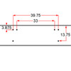 Classic FL120, FL132 XL 22 Inch Chrome Texas Boxed End Bumper W/ Tow, 45 Rnd 3/4 Inch & End 3/4 Inch Light Holes