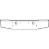 W900S 2008 - Current 12 - 8 Inch Chrome Tapered Rolled End Bumper W/ Tow Holes