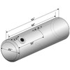 BESTfit Aluminum 135 Gallon Hydraulic Split Tank, 26 X 66 Inch OAL , Passenger Side For Peterbilt
