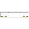 Western Star 18 Inch Chrome Texas Rolled End Bumper Kit W/ Bolt Holes And 4 Oval Amber-Clear Mirage Lights With Visors For  4700SF 2013 - Current