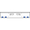 Western Star 18 Inch Chrome Texas Rolled End Bumper Kit W/ Step & Tow Holes And 4 Oval Amber-Blue Dual Revolution Lights For 4700SF 2013 - Current