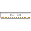 Western Star 18 Inch Chrome Texas Rolled End Bumper Kit W/ Step & Tow Holes And 4 Oval-8 Round 2 Inch Amber-Clear Chrome Lights With Visors For 4700SF 2013 - Current