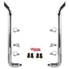 BESTfit 6-5 X 102 Inch Chrome Exhaust Kit W/  Bull Hauler Turn Top Stack  Long Drop Elbows No Tee Peterbilt 378, 379, 389 Glider (1987-2003) 52 Inch Standard Spool Only Unibilt