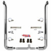 BESTfit 6-5 X 102 Inch Chrome Exhaust Kit W/  West Coast Turn Top Stack  Long 90S & Chrome Tapered Y-Pipe 5 Inch Taper Lock Chrome Tee Peterbilt 378, 379, 389 Glider (1987-2003) 52 Inch Standard Spool Only Unibilt