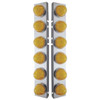 Front Air Cleaner Panels W/ 12 Amber LED Amber Lens Watermelon Lights  For Peterbilt 378 & 379