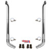 BESTfit 8-5 X 114 Inch Chrome Exhaust Kit W/  West Coast Turn Top Stack  OE Style Elbows  Peterbilt (1987-2003) 52 Inch Standard Spool Non-Unibilt