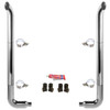 BESTfit 8-5 X 120 Inch Chrome Exhaust Kit W/  West Coast Turn Top Stack  Long Drop Elbows No Tee Peterbilt (1987-2003) 52 Inch Standard Spool Non-Unibilt