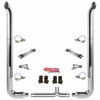 BESTfit 8-5 X 102 Inch Chrome Exhaust Kit W/  West Coast Turn Top Stack  Long 90S & Chrome Tapered Y-Pipe 8 Inch Taper Lock Chrome Tee Peterbilt (1987-2003) 52 Inch Quiet Spools Unibilt