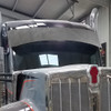 Chrome Shop Mafia Aluminum 18.5 Inch Curved Visor W/ 5 Rnd 3/4 Inch Light Holes For Kenworth T680NG W/ Wind Vanes