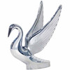 Chrome Bugler Swan Hood Ornament W/ Raised Wings