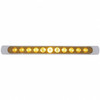 17 3/16 Inch Amber/Amber 11 LED Stop/Tail/Turn Light Bar W/ Chrome Bezel