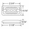 3 LED Rectangular Clearance & Marker Light - Super Bright LED/ Amber Lens